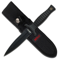 M-Tech USA Black Rubber Handle Stainless Steel Dagger 228mm (K-MT-097)