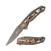 M-Tech USA Gold & Grey Tinite Pocket Knife 203mm (K-MT-1176GY)