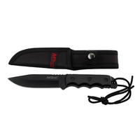 M-Tech USA Black Handle Fixed Blade Knife w/ Sheath (K-MT-20-35BK)