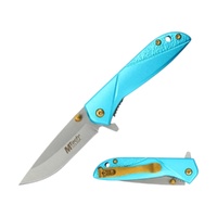 MTech USA Teal Aluminium Handle Pocket Knife Folding Blade 160mm