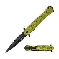 MTech USA Dagger Style Pocket Knife Olive Green Aluminium Handle 216mm