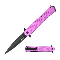 MTech USA Dagger Style Pocket Knife Pink Aluminium Handle 216mm