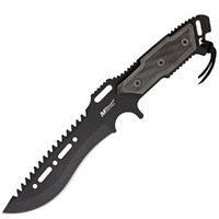 M-Tech USA Combat Tactical Stainless Steel Sawback Knife 305mm (K-MT-621BK)