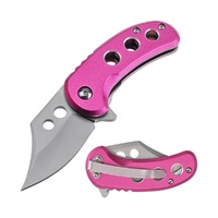 MTech USA Small Fat Pocket Knife Pink Aluminium Handle 133mm