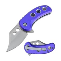 MTech USA Small Fat Pocket Knife Purple Aluminium Handle 133mm