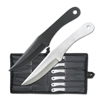 Perfect Point Silver & Black Throwing Knife Set 12pcs (K-PAK-712-12)