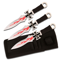 Perfect Point Cross Flame Throwing Knives w/ Sheath 178mm (K-PP-020-3)
