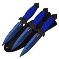 Perfect Point Blue/Black Stainless Steel Throwing Knives 165mm (K-PP-081-3BL)