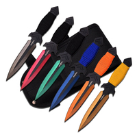 Perfect Point Multi-Colour Throwing Knives w/ Sheath (K-PP-081-6M)