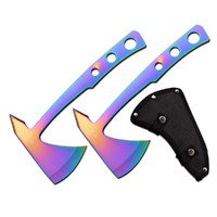 Perfect Point Rainbow Stainless Steel Throwing Axes 241mm 2pcs (K-PP-107RB-2)