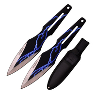 Perfect Point Blue Lightning Throwing Knives w/ Sheath 228mm (K-PP-108-2T)