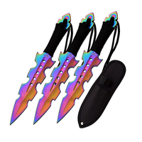 Perfect Point Rainbow Throwing Knives w/ Sheath 190mm (K-PP-110-3RB)