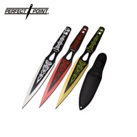 Perfect Point Gold/Grey/Red Throwing Knives 3 Pack (K-PP-121-3)