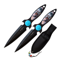 Perfect Point Native American Design Throwing Knives w/ Sheath (K-PP-128-2SW)