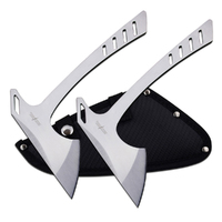 Perfect Point Silver Stainless Steel Throwing Axes 2pcs (K-PP-132-2)