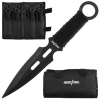 Perfect Point Black Stainless Steel Throwing Knife Set 12 Pack