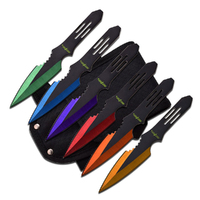 Perfect Point Assorted Colour Throwing Knives 140mm 6pcs (K-PP-595-6MC)