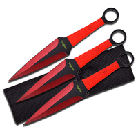 Perfect Point Stainless Steel Throwing Knives Red 228mm 3pcs (K-PP-869-3RD)