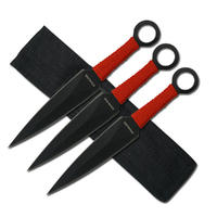 Perfect Point Red Cord Throwing Knives 165mm 3pcs (K-RC-086-3R)