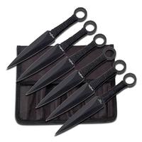 Perfect Point Black Cord Throwing Knives 165mm 6pcs (K-RC-086-6)