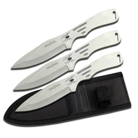 Perfect Point Silver Spider Throwing Knives w/ Sheath 203mm (K-RC-179-3)