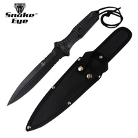 Snake Eye Part Serrated Black Dagger incl Nylon Sheath 317mm (K-SE-5082BK)