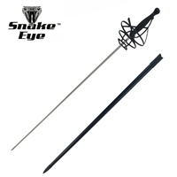 Snake Eye Black Rapier Sword Stainless Steel Wire-Wrapped Handle (K-SE-5919BK)