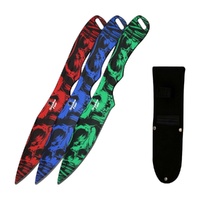 Snake Eye Skull Stainless Steel Throwing Knives 229mm 3 Pack