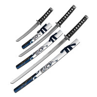 Powa Beam Samurai Sword Set 3pcs w/ Scabbard (K-SW-86WH-4)