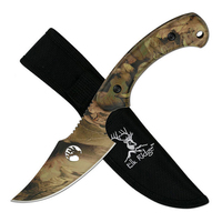 Elk Ridge Camo Fixed Blade Hunting Knife w/ Sheath 203mm (K-TA-28)