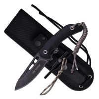 Tac-Force Survival Knife with Paracord Firestarter & Compass (K-TF-200-949BK)