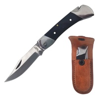 Wild Turkey Horn Handle Pocket Knife incl Leather Carrying Case