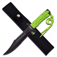 Z-Hunter Green Paracord Sawback Wrapped Handle Knife 292mm (K-ZB-103)