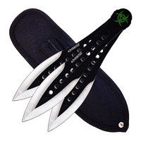 Z-Hunter Zombie Throwing Knife Set 3pcs Black w/ Sheath (K-ZB-163-3BK)