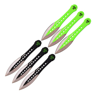Z-Hunter Biohazard Black Vs Green Throwing Knives w/ Sheath (K-ZB-163-6)