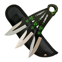 Z-Hunter Biohazard Throwing Knives 3pcs w/ Sheath (K-ZB-164-3)