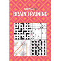 Lake Press 500 Puzzles Brain Training Puzzle Book Pink & Orange Geometric