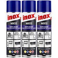 3 Pack Inox MX12 PTFE Supa Glide Extreme Pressure Dry Lubricant Aerosol 175g