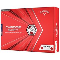 Callaway Chrome Soft TRUVIS White / Red Golf Balls 1 Dozen