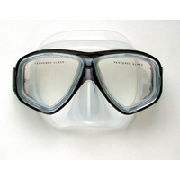 LAND & SEA CLEARWATER TWIN GLASS LENS CLEAR SILICONE MASK - QUALITY SILICONE