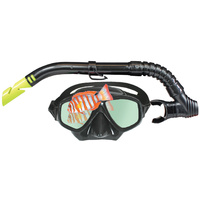 LAND & SEA CLEARWATER BLACK MIRROR MASK & SNORKEL SET - GREAT VALUE SET