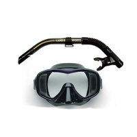 LAND & SEA ARISTOCRAT BLACK SINGLE LENS MASK & SNORKEL SET - SUPERB FIT