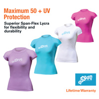 LAND & SEA LADIES CAP SLEEVE RASH VEST - MAXIMUM UPF50+ PROTECTION
