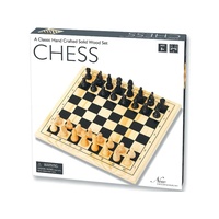 CHESS SET, SOLID WOOD 29cm (NEW01235)