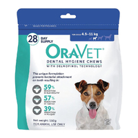 Oravet Dental Hygiene Chews for Small Dogs 4.5-11kg Blue 28 Pack