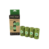 Poop Bags Biobased Dog Waste Bags Unscented 60 Pack 4 Rolls