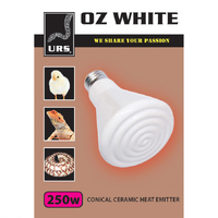 URS Oz White Ceramic Globe Infrared Heat Emitter 250w 