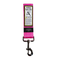 Rogz Dog Utility Car-Safe Reflective Pet Dog Safety Belt Clip Pink