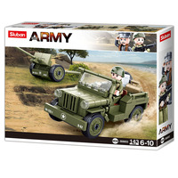 WW2 Willys Jeep & 37mm ATG 143 Pieces (SLUB0853)