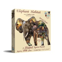 SunsOut Elephant Habitat Shaped Jigsaw Puzzle 1000 Pieces (SUN95769)